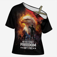 US Memorial Day Personalized Cross Shoulder Shirt May We Never Forget Freedom Isnt Free