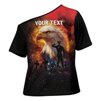 US Memorial Day Personalized Cross Shoulder Shirt May We Never Forget Freedom Isnt Free