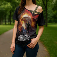 US Memorial Day Personalized Cross Shoulder Shirt May We Never Forget Freedom Isnt Free