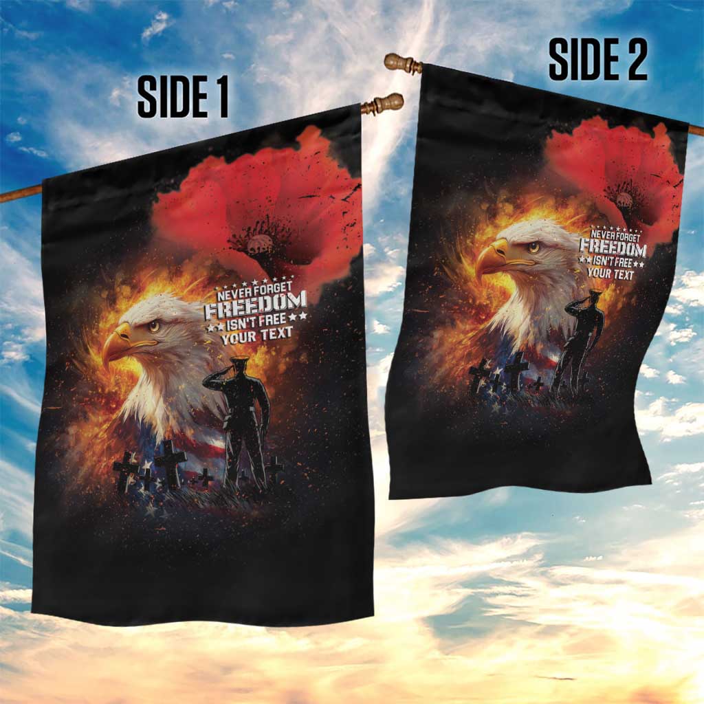 US Memorial Day Personalized Garden Flag May We Never Forget Freedom Isnt Free