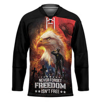US Memorial Day Personalized Hockey Jersey May We Never Forget Freedom Isnt Free