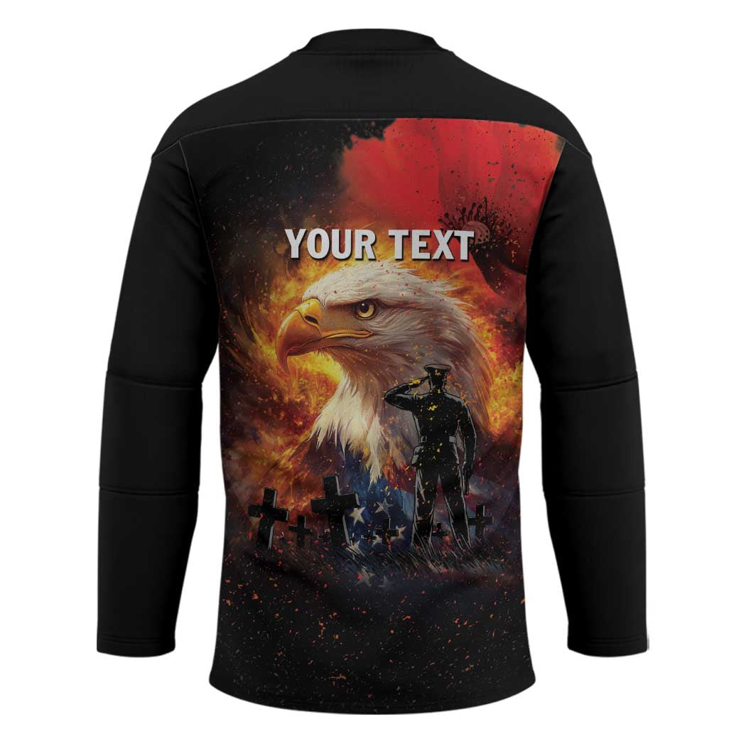US Memorial Day Personalized Hockey Jersey May We Never Forget Freedom Isnt Free