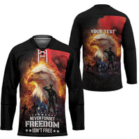 US Memorial Day Personalized Hockey Jersey May We Never Forget Freedom Isnt Free