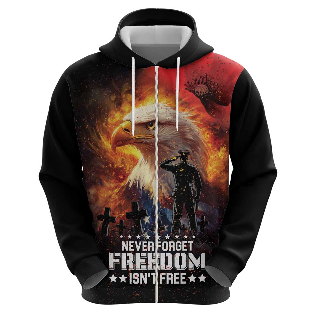 US Memorial Day Personalized Hoodie May We Never Forget Freedom Isnt Free