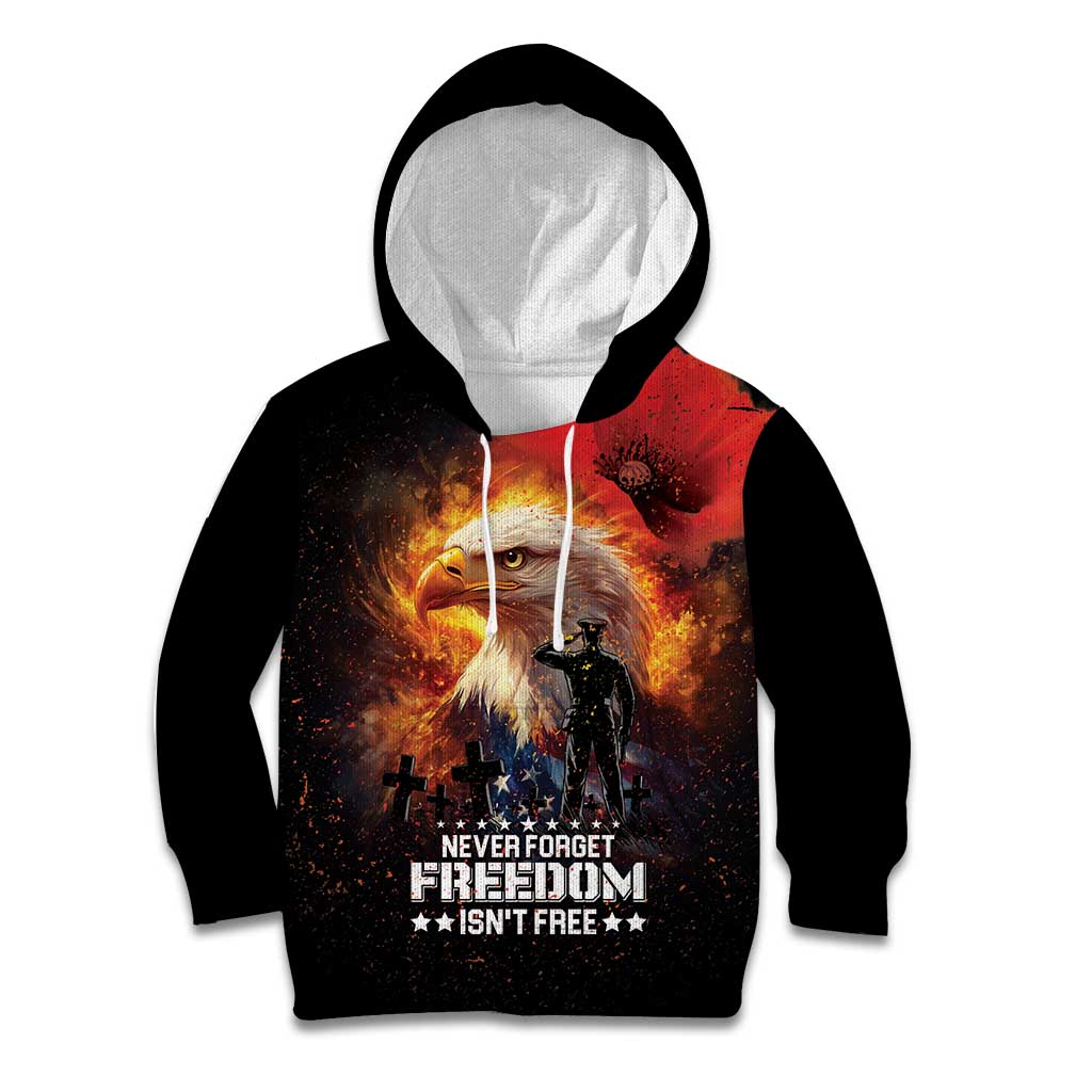 US Memorial Day Personalized Kid Hoodie May We Never Forget Freedom Isnt Free
