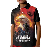 US Memorial Day Personalized Kid Polo Shirt May We Never Forget Freedom Isnt Free
