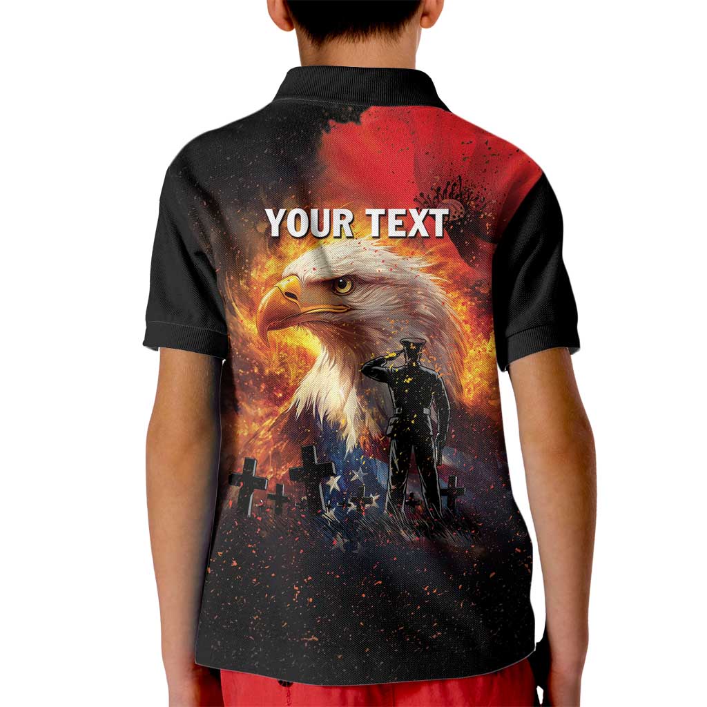 US Memorial Day Personalized Kid Polo Shirt May We Never Forget Freedom Isnt Free
