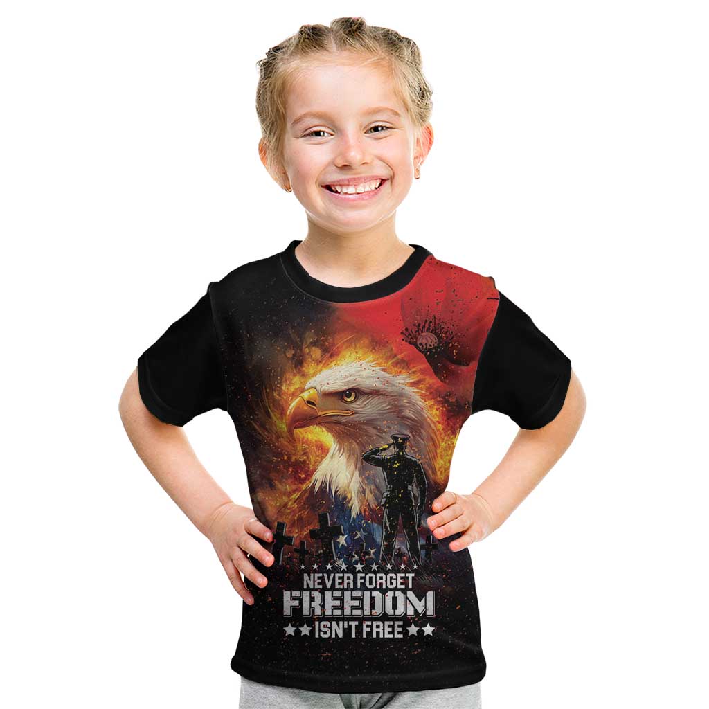 US Memorial Day Personalized Kid T Shirt May We Never Forget Freedom Isnt Free
