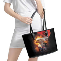 US Memorial Day Personalized Leather Tote Bag May We Never Forget Freedom Isnt Free