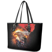 US Memorial Day Personalized Leather Tote Bag May We Never Forget Freedom Isnt Free