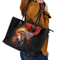 US Memorial Day Personalized Leather Tote Bag May We Never Forget Freedom Isnt Free