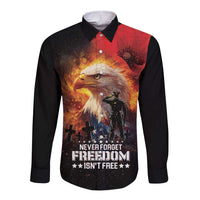 US Memorial Day Personalized Long Sleeve Button Shirt May We Never Forget Freedom Isnt Free