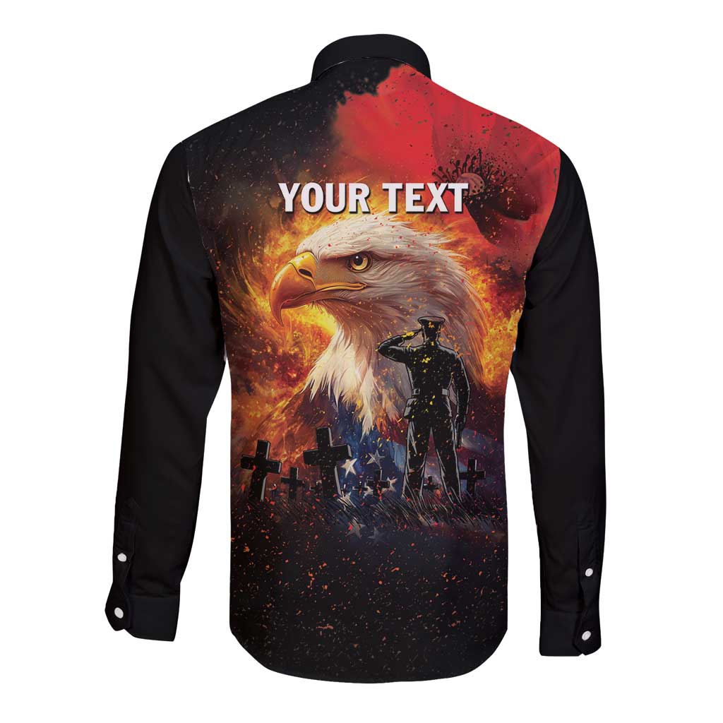 US Memorial Day Personalized Long Sleeve Button Shirt May We Never Forget Freedom Isnt Free