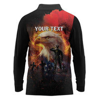 US Memorial Day Personalized Long Sleeve Polo Shirt May We Never Forget Freedom Isnt Free