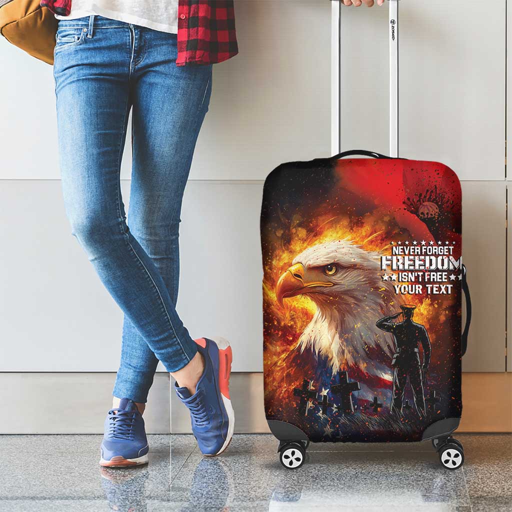 US Memorial Day Personalized Luggage Cover May We Never Forget Freedom Isnt Free