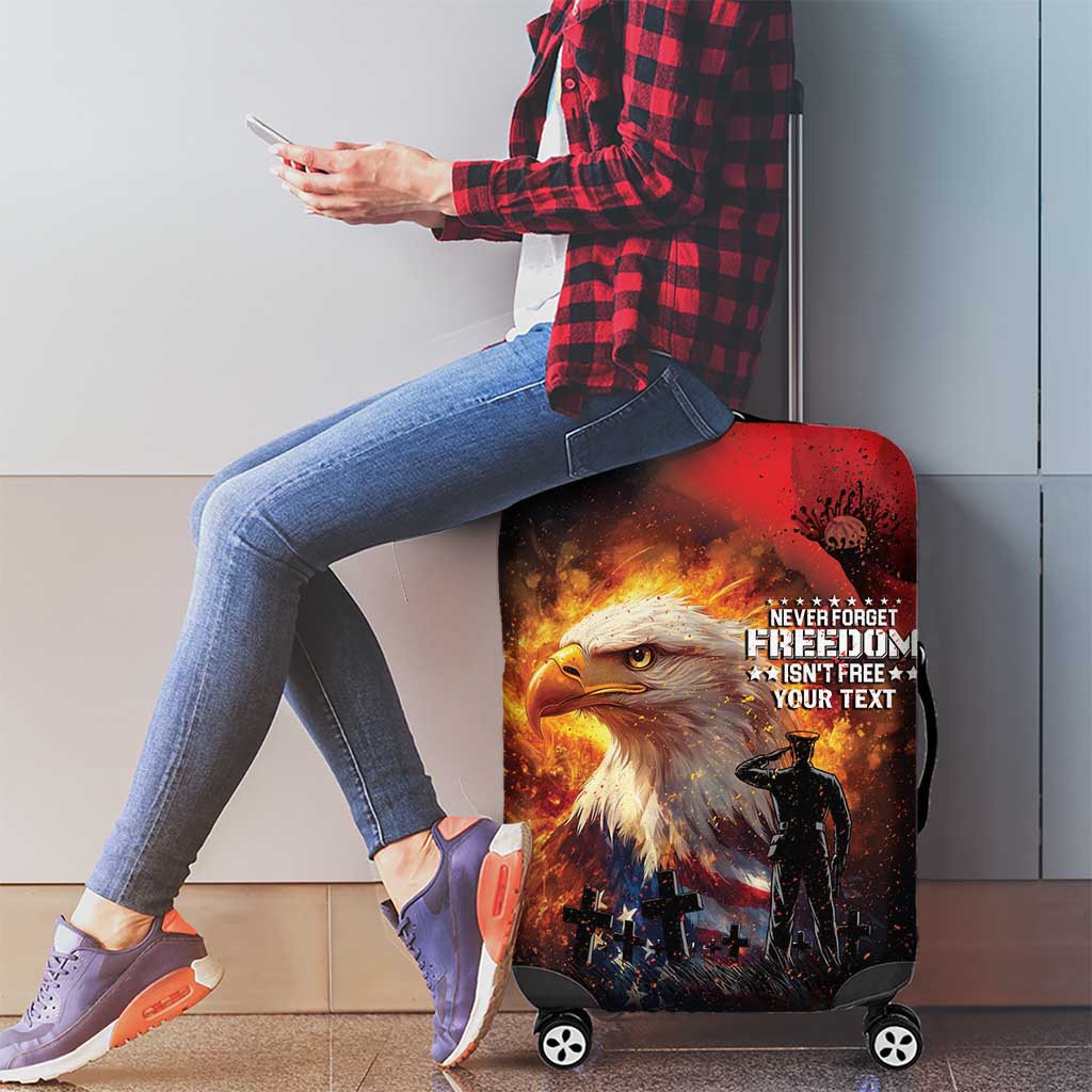 US Memorial Day Personalized Luggage Cover May We Never Forget Freedom Isnt Free