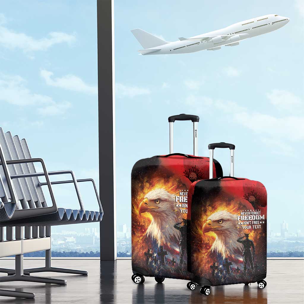 US Memorial Day Personalized Luggage Cover May We Never Forget Freedom Isnt Free