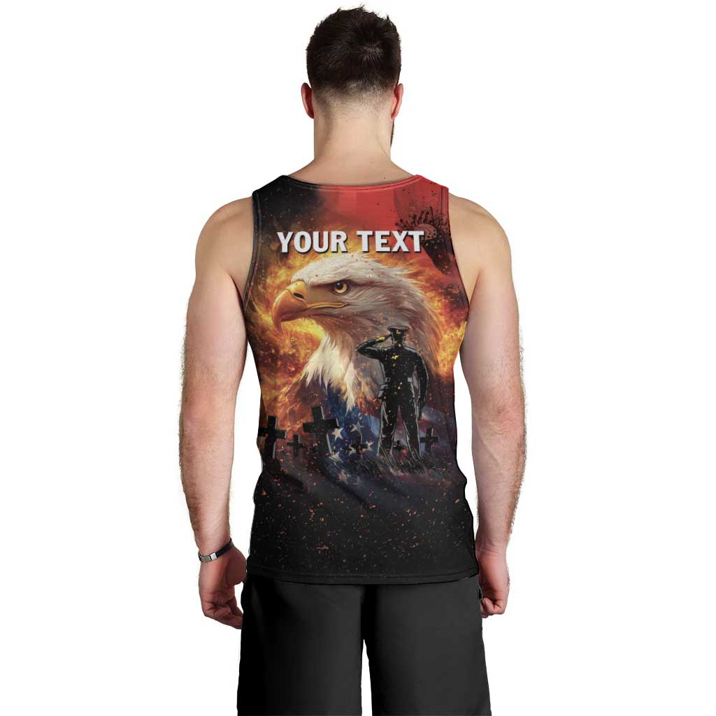 US Memorial Day Personalized Men Tank Top May We Never Forget Freedom Isnt Free