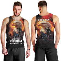 US Memorial Day Personalized Men Tank Top May We Never Forget Freedom Isnt Free
