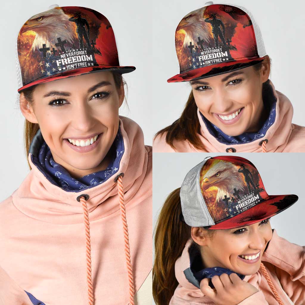 US Memorial Day Mesh Trucker Cap May We Never Forget Freedom Isnt Free