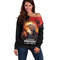 US Memorial Day Personalized Off Shoulder Sweater May We Never Forget Freedom Isnt Free