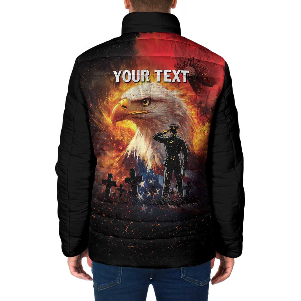 US Memorial Day Personalized Padded Jacket May We Never Forget Freedom Isnt Free