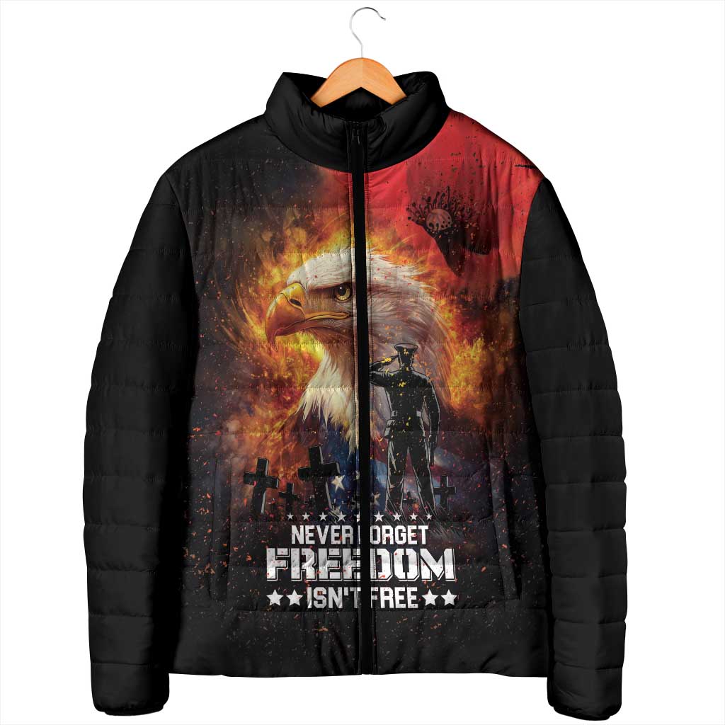 US Memorial Day Personalized Padded Jacket May We Never Forget Freedom Isnt Free