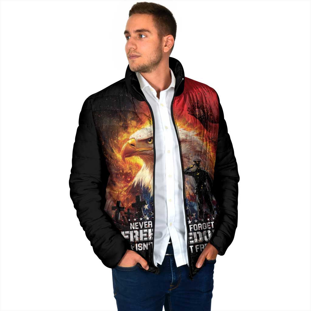 US Memorial Day Personalized Padded Jacket May We Never Forget Freedom Isnt Free