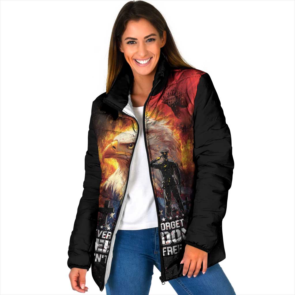 US Memorial Day Personalized Padded Jacket May We Never Forget Freedom Isnt Free