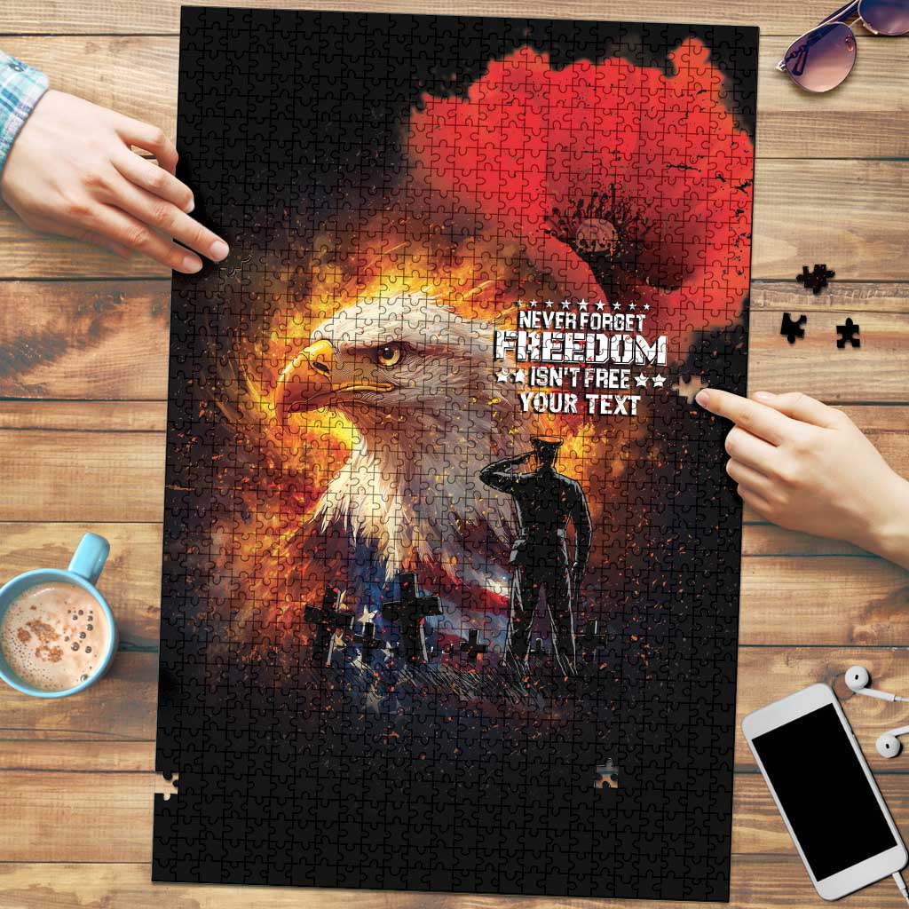 US Memorial Day Personalized Puzzle May We Never Forget Freedom Isnt Free