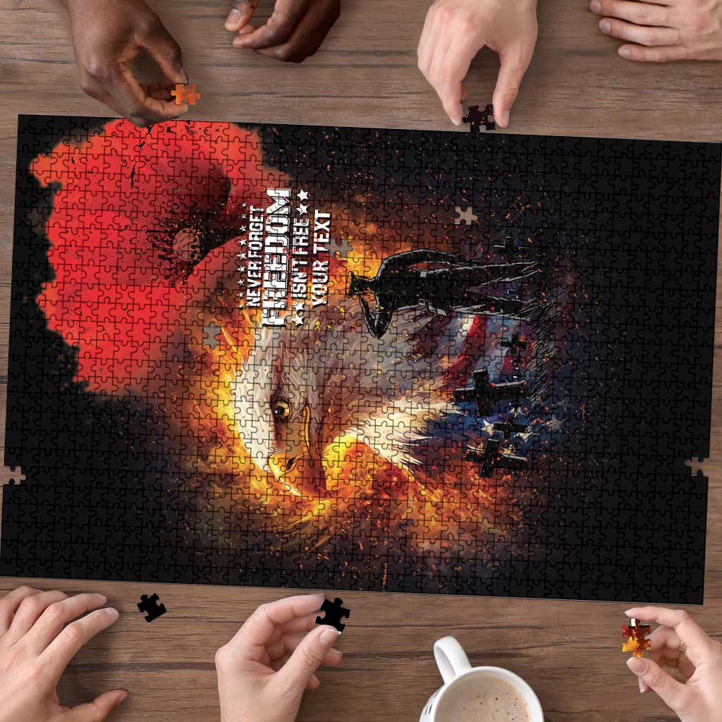 US Memorial Day Personalized Puzzle May We Never Forget Freedom Isnt Free