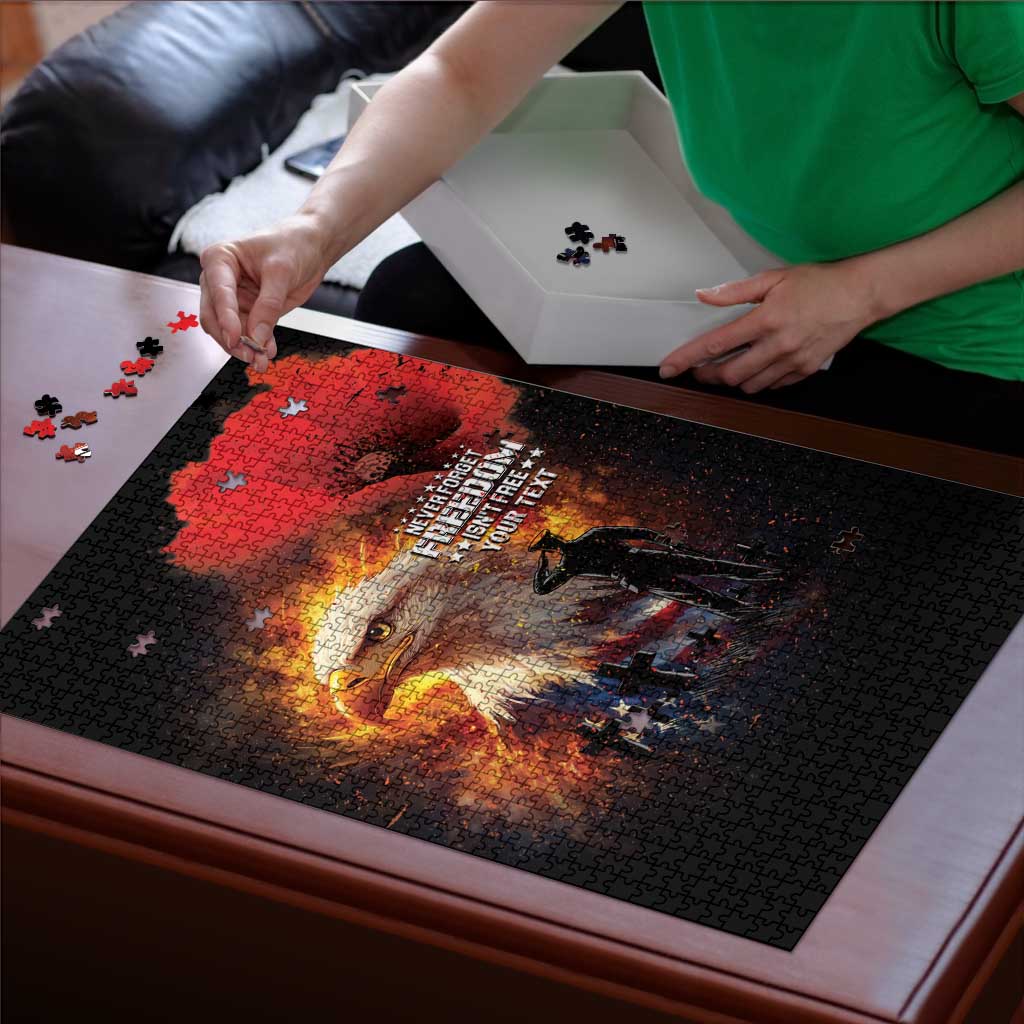 US Memorial Day Personalized Puzzle May We Never Forget Freedom Isnt Free
