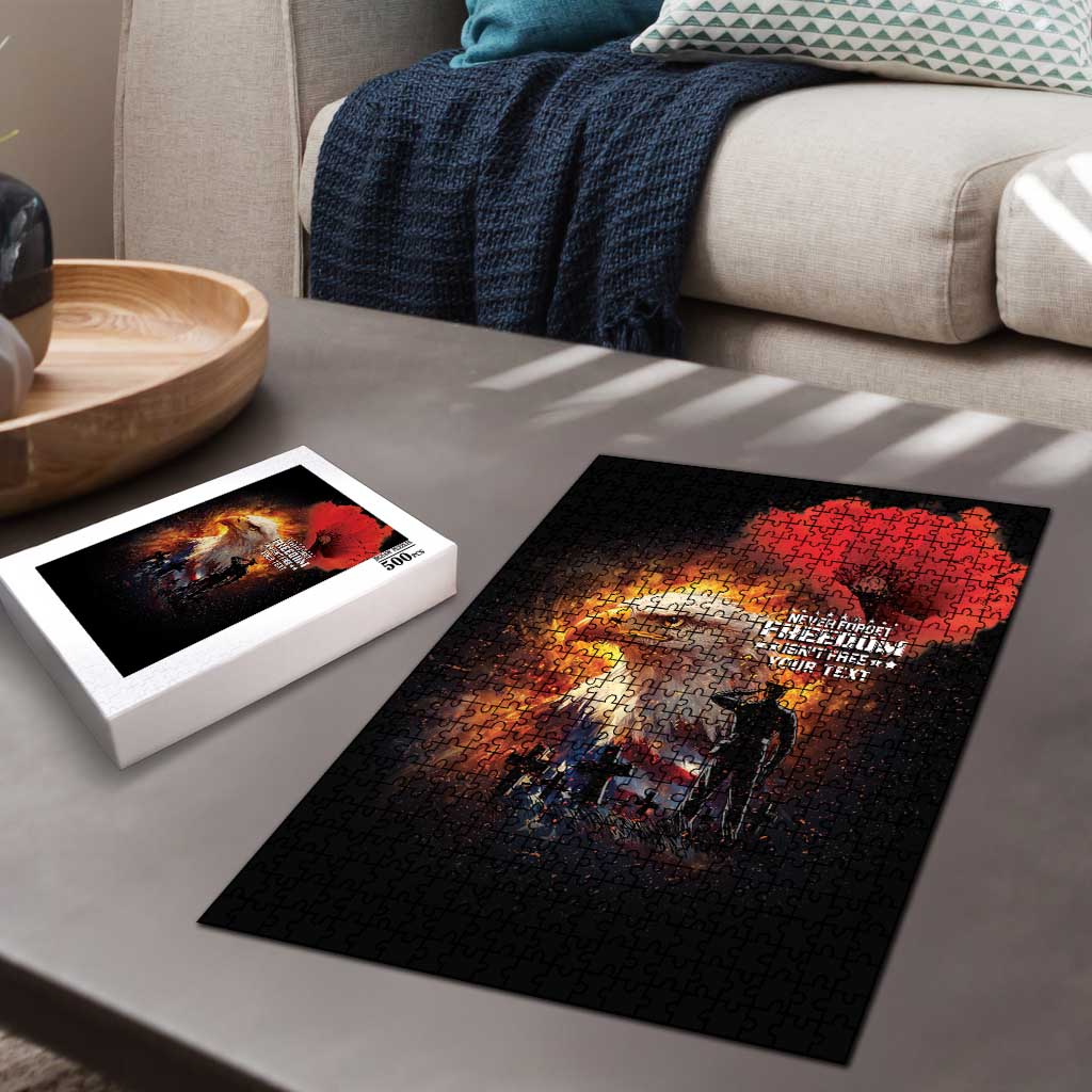 US Memorial Day Personalized Puzzle May We Never Forget Freedom Isnt Free