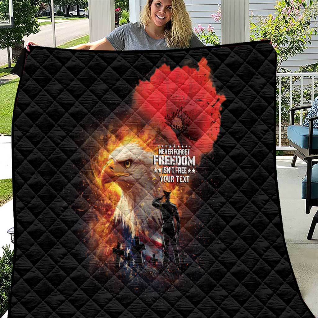 US Memorial Day Personalized Quilt May We Never Forget Freedom Isnt Free