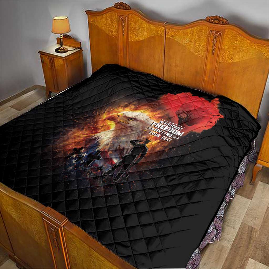 US Memorial Day Personalized Quilt May We Never Forget Freedom Isnt Free