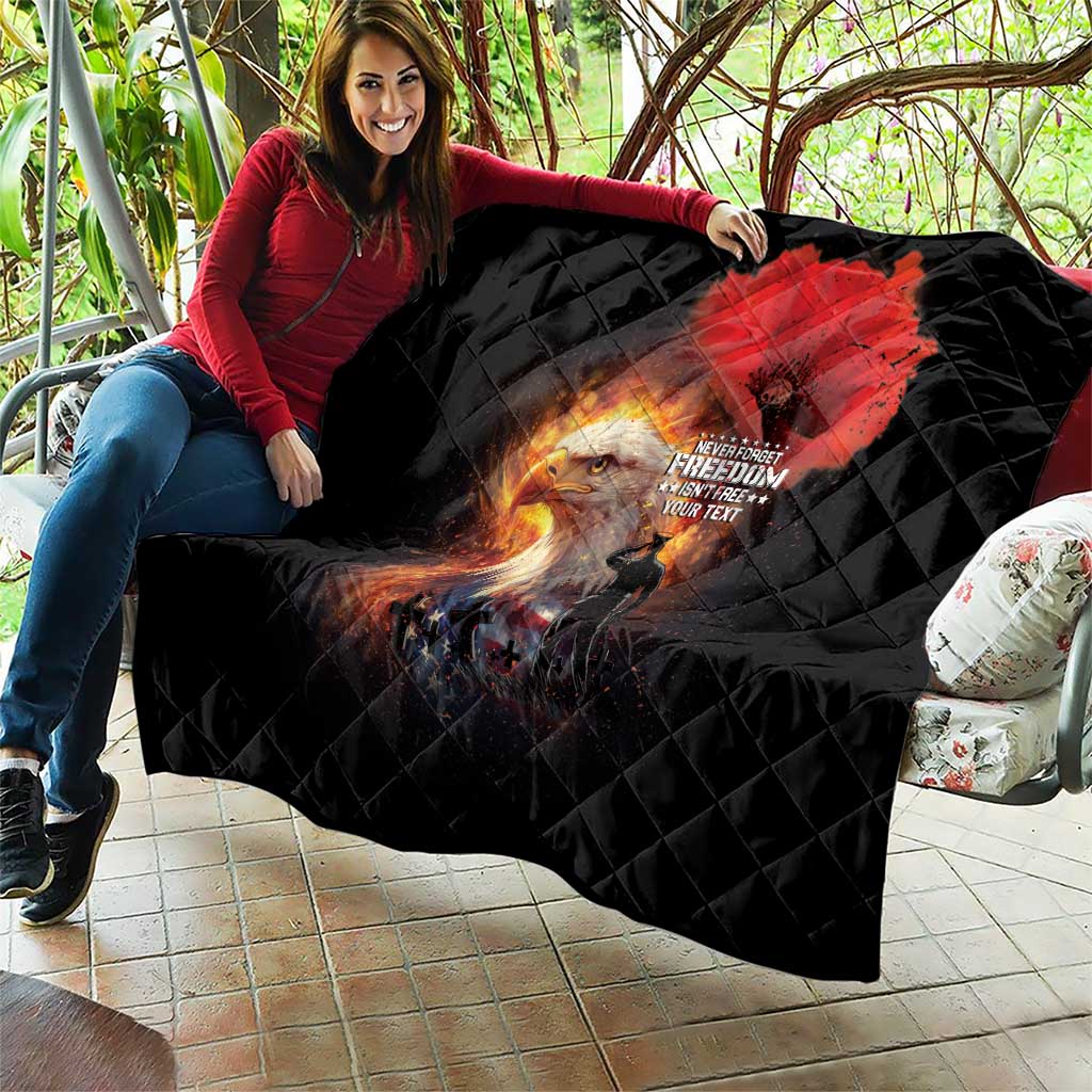 US Memorial Day Personalized Quilt May We Never Forget Freedom Isnt Free