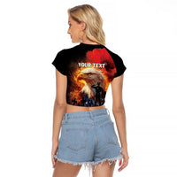 US Memorial Day Personalized Raglan Cropped T Shirt May We Never Forget Freedom Isnt Free