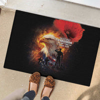 US Memorial Day Personalized Rubber Doormat May We Never Forget Freedom Isnt Free