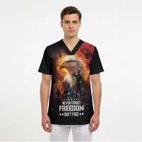 US Memorial Day Personalized Scrub Top May We Never Forget Freedom Isnt Free