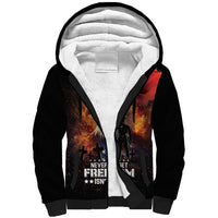 US Memorial Day Personalized Sherpa Hoodie May We Never Forget Freedom Isnt Free