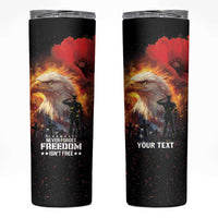 US Memorial Day Personalized Skinny Tumbler May We Never Forget Freedom Isnt Free