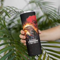 US Memorial Day Personalized Skinny Tumbler May We Never Forget Freedom Isnt Free