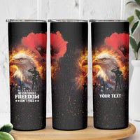 US Memorial Day Personalized Skinny Tumbler May We Never Forget Freedom Isnt Free