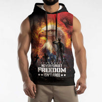 US Memorial Day Personalized Sleeveless Hoodie May We Never Forget Freedom Isnt Free