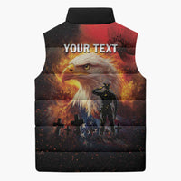 US Memorial Day Personalized Sleeveless Puffer Jacket May We Never Forget Freedom Isnt Free
