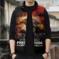 US Memorial Day Personalized Sleeveless Puffer Jacket May We Never Forget Freedom Isnt Free