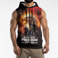 US Memorial Day Personalized Sleeveless Zip Hoodie May We Never Forget Freedom Isnt Free