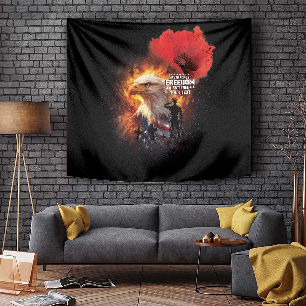 US Memorial Day Personalized Tapestry May We Never Forget Freedom Isnt Free