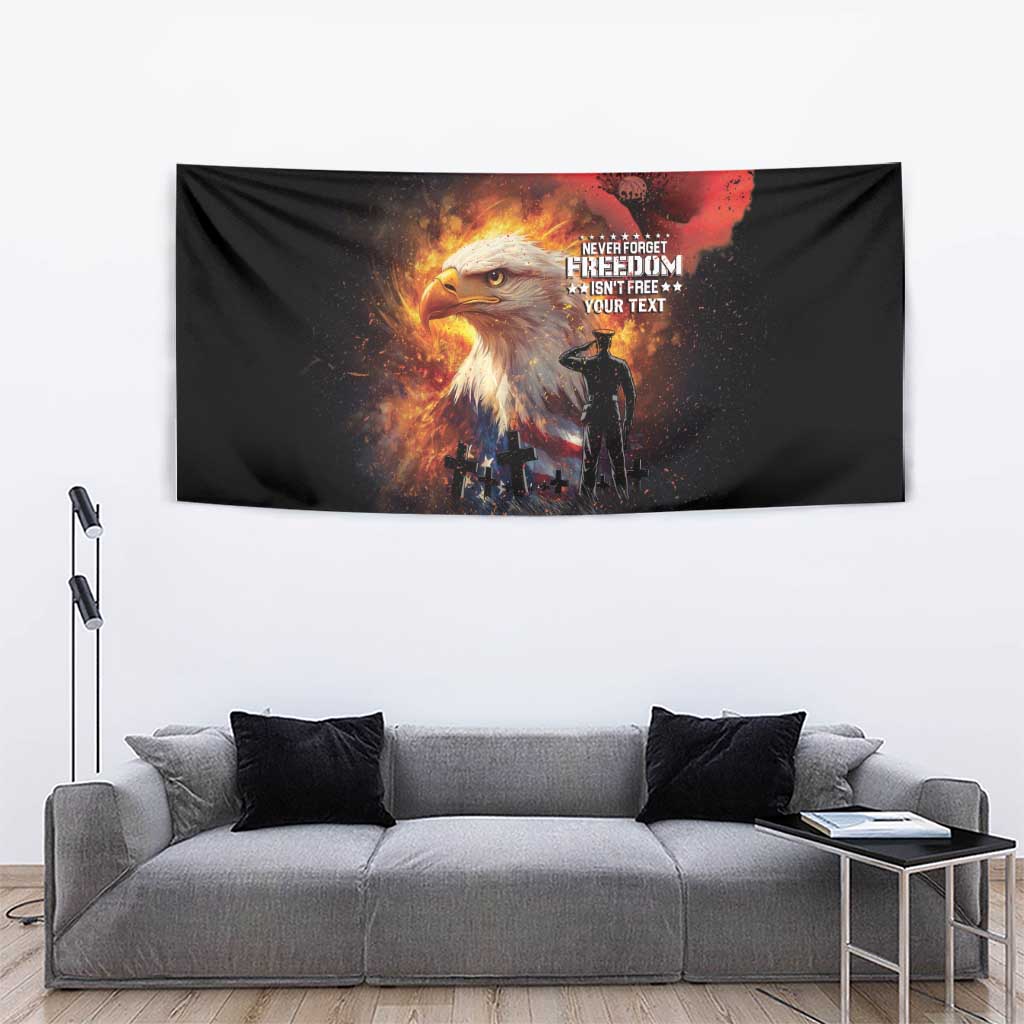 US Memorial Day Personalized Tapestry May We Never Forget Freedom Isnt Free