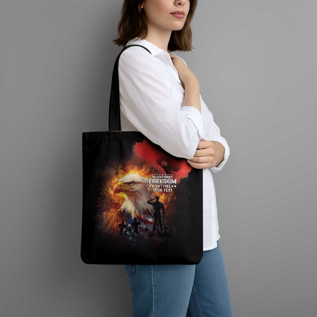 US Memorial Day Personalized Tote Bag May We Never Forget Freedom Isnt Free
